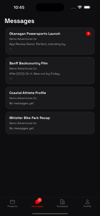 CCX ITMT app - messages